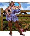  animal_humanoid big_breasts bovid bovid_humanoid bovine bovine_humanoid breasts cleavage clothed clothing female hi_res hooves huge_breasts humanoid mammal mammal_humanoid muscular muscular_female nipple_outline realhemora 