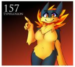  anthro anthrofied big_breasts blue_fur breasts chest_tuft digital_media_(artwork) fangs featureless_breasts featureless_crotch female fur hi_res inget mammal nintendo nude orange_eyes pok&eacute;mon pok&eacute;mon_(species) pok&eacute;morph simple_background smile solo tuft typhlosion video_games wide_hips yellow_fur 