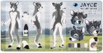  2019 5_fingers anthro black_hooves cervid fight_(artist) fingers fur grey_fur hooves male mammal model_sheet solo standing white_fur 