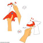  &lt;3 1:1 2019 anon dragon female feral fingers hi_res hoodie_stalker human interspecies latias legendary_pok&eacute;mon mammal micro nintendo pok&eacute;mon pok&eacute;mon_(species) simple_background video_games white_background yellow_eyes 