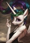  2019 anthro anthrofied assasinmonkey clothing equid female friendship_is_magic horn long_horn looking_at_viewer mammal my_little_pony ponytail pose princess_celestia_(mlp) purple_eyes solo winged_unicorn wings 