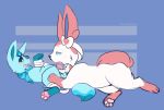  ambiguous_gender animated balls blue_eyes blue_fur blush duo eeveelution feral feral_on_feral fur glaceon knot male male/ambiguous mammal nintendo oral oral_penetration pawpads penetration pink_fur pocketpaws pok&eacute;mon pok&eacute;mon_(species) sex shiver_(shivereevee) sylveon video_games white_fur 