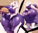  absurd_res anthro big_breasts big_butt boss_monster bovid breasts butt caprine clothed clothing female floppy_ears food fur hi_res horn huge_breasts huge_butt looking_back mammal panties pie red_eyes solo thick_thighs toriel trinity-fate62 undertale underwear video_games voluptuous wardrobe_malfunction white_fur 