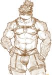  2018 anthro barazoku bdsm cartuja epic7 eyebrows hi_res looking_at_viewer male mammal muscular muscular_male nipples solo video_games wasp_(artist) 