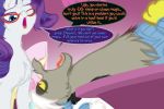  2019 blue_eyes discord_(mlp) draconequus duo english_text equid eye_contact eyewear female friendship_is_magic frist44 glasses horn inside looking_at_another male mammal my_little_pony open_mouth quadruped rarity_(mlp) speech_bubble text unicorn 