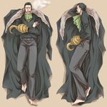  black_hair cigar coat dakimakura hook hook_hand male_focus multiple_views non-web_source one_piece scar sir_crocodile smoking 