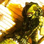  kamen_rider kamen_rider_ooo_(series) kazari male_focus monster solo yapo_(mess) yellow 