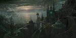  building cityscape cloud creature dark fantasy highres no_humans original scenery uchio_kazumasa 