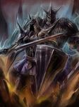  1girl armor edobox full_armor shield sword tactics_ogre terror_knight_(tactics_ogre) weapon 