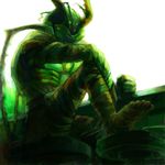  green kamen_rider kamen_rider_ooo_(series) male_focus monster solo uva yapo_(mess) 