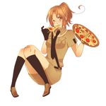  axis_powers_hetalia bad_id bad_pixiv_id eating food genderswap military military_uniform northern_italy_(hetalia) pizza solo uniform 