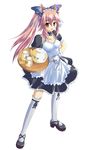  alternate_costume animal_ears apron enmaided fate/extra fate_(series) fox_ears happy long_hair maid orange_eyes pink_hair shintani_ryuuta solo tamamo_(fate)_(all) tamamo_no_mae_(fate) thighhighs twintails 