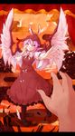 animal_ears ayagi_daifuku egasumi fingernails hands hat letterboxed long_fingernails mystia_lorelei outstretched_arm outstretched_hand pink_hair pov purple_eyes solo_focus tears touhou wings 
