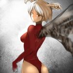  angel_wings ass bad_id bad_pixiv_id final_fantasy final_fantasy_tactics head_wings highleg highleg_leotard kyupiin_(izakaya) leotard looking_back red_leotard short_hair thong_leotard ultima_(fft) white_hair wings 