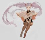  3838383 bad_id bad_pixiv_id feet gloves hoshino_ruri kidou_senkan_nadesico legs long_hair pantyhose silver_hair simple_background solo twintails uniform yellow_eyes 