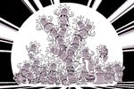  bulbasaur castform croagunk ditto eevee gen_1_pokemon gen_2_pokemon gen_3_pokemon gen_4_pokemon jigglypuff lickilicky luvdisc monochrome no_humans paul_robertson pixel_art pokemon pokemon_(creature) purple raichu remoraid shellder skitty slowbro slowking whismur 