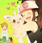  araragi_(pokemon) bad_id bad_pixiv_id baseball_cap blush envy gen_5_pokemon hat hug minccino multiple_girls noe_yuuhi oshawott pokemon pokemon_(creature) pokemon_(game) pokemon_bw snivy tepig touko_(pokemon) 