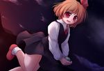  blonde_hair egg hair_ribbon lzh red_eyes ribbon rumia short_hair solo touhou 