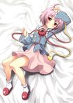  bad_id bad_pixiv_id bed hairband heart highres komeiji_satori lying purple_eyes purple_hair rasahan short_hair solo touhou 