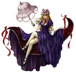  bad_id bad_pixiv_id blonde_hair crossed_legs elbow_gloves gap gloves hat legs long_hair natsume_k purple_eyes sitting solo touhou umbrella yakumo_yukari 