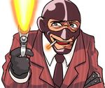  animated animated_gif gloves gun gundou_musashi lowres male_focus mask miyamoto_musashi parody solo team_fortress_2 the_spy weapon 