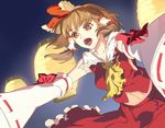  bad_id bad_pixiv_id detached_sleeves hakurei_reimu izu_(lbctsissynl) lantern open_mouth solo touhou 