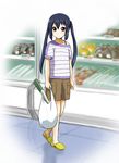  black_hair groceries k-on! long_hair nakano_azusa off_shoulder red_eyes shopping solo twintails yagisawa_keiichi 