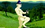  2009 abs anthro badge biceps big_muscles canine constable_growler dog fabfelipe fur male mammal muscles nipples nude pecs police_baton police_hat police_officer pose rupert_bear solo uniform 