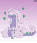  &lt;3 2019 anon big_(disambiguation) dragon duo female goodra hi_res hoodie_stalker human interspecies mammal nintendo open_mouth open_smile pok&eacute;mon pok&eacute;mon_(species) pok&eacute;philia simple_background sitting size_difference smile thick_tail video_games 