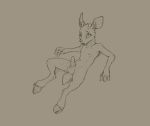  almar anthro antlers balls cervid erection horn looking_up lying male mammal nude on_back penis simple_background sketch solo 