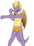  anthro briefs clothed clothing dragon fuze hi_res male navel nipples open_mouth scalie simple_background solo spyro spyro_the_dragon topless underwear video_games white_background yawn 