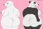  anthro big_breasts breasts butt charizardlover97 female giant_panda hi_res huge_breasts looking_at_viewer mammal nipples nude overweight overweight_female polar_bear seductive simple_background slightly_chubby standing thick_thighs ursid ursine voluptuous 