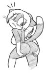  anthro big_breasts big_butt bittersweet_candy_bowl black_fur blush breasts butt butt_grab domestic_cat emanata epilepticgerbil felid feline felis female fur grope hair hand_on_butt hi_res holding_butt jasmine_(bcb) mammal nude surprise webcomic white_hair worried 