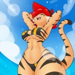  1:1 animal_humanoid big_breasts bikini breasts clothing felid felid_humanoid female humanoid mammal mammal_humanoid nekonny pantherine pantherine_humanoid swimwear tiger_humanoid under_boob wide_hips 