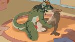  16:9 2019 anal animated anthro cam_buckland_(character) clothing collaboration dreadlocks duo ear_piercing ear_ring fek_(character) felid feline fin fuzzamorous hi_res kissing male male/male mammal nude penetration penis piercing scalie shirt topwear 
