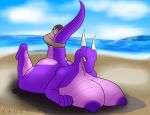  2019 absurd_res anthro anthro_penetrated beach big_breasts breasts digital_media_(artwork) dragon duo female female_penetrated half-closed_eyes hi_res hug huge_breasts human human_on_anthro human_penetrating human_penetrating_anthro interspecies larger_female male male_on_anthro male_penetrating mammal nipples nude open_mouth outside penetration scalie seaside sex size_difference small_dom_big_sub smaller_male tongue tongue_out xaust 