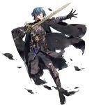  armor byleth fire_emblem fire_emblem_heroes fire_emblem_three_houses heels male nintendo sword teita torn_clothes 