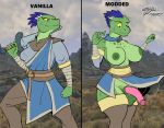  argonian balls bethesda_softworks big_balls big_breasts big_penis breasts clothed clothing fours_(artist) gynomorph hi_res humanoid_penis intersex lizard melee_weapon penis reptile robe scalie skimpy skyrim sword the_elder_scrolls video_games weapon 