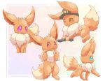  3_toes all_fours ambiguous_gender black_nose blue_eyes brown_eyes brown_fur chest_tuft clothing dipstick_tail ears_up eevee fbi feral fluffy fluffy_ears fluffy_tail fur gun hat headgear headwear looking_at_viewer multicolored_tail nintendo open_mouth pawpads pink_pawpads plattyneko pok&eacute;mon pok&eacute;mon_(species) pose purple_eyes ranged_weapon red_eyes snout toes tongue tuft video_games weapon 