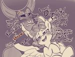 2019 blush cozy_glow_(mlp) cub cutie_mark equid equine female feral friendship_is_magic hi_res hooves interspecies male mammal my_little_pony size_difference smile soulcentinel teasing text tirek_(mlp) vulgar wings young 