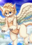  ambiguous_gender anthro blue_eyes blush claws dragon hi_res horokusa0519 looking_at_viewer open_mouth solo tongue wings 