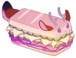  2018 :3 ambiguous_gender antlers arh brown_fur cervid cheese cuban_sandwich dairy_products digital_media_(artwork) fluffy fluffy_tail food food_creature fur ham horn mammal meat pickles_(food) pork princess_willy sandwich_(food) simple_background solo submarine_sandwich white_background 