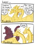  ! ... ambiguous_gender close-up comic dialogue doughegoji dragon english_text eyes_closed fangs feral godzilla_(series) happy horn humor hydra kaiju king_ghidorah long_neck male monster multi_head open_mouth reptile ruubeszdraws scalie sharp_teeth smile teeth text toho wings 