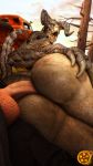  2019 3d_(artwork) anal anal_penetration anthro anthro_penetrated anus balls bethesda_softworks big_butt breasts butt claws clothing deathclaw digital_media_(artwork) duo erection fallout female female_penetrated hi_res horn humanoid_penis invalid_tag looking_at_viewer male male/female male_penetrating monster nude open_mouth penetration penis pussy reptile scalie sex sfrogue simple_background source_filmmaker toe_claws tongue vaginal vaginal_penetration video_games 