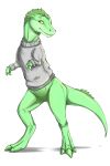  absurd_res allfluffyears anthro bottomless claws clothed clothing dinosaur feathers female helen_arlet hi_res reptile scalie sweater theropod toe_claws topwear tyrannosaurid tyrannosaurus tyrannosaurus_rex 