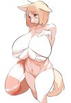  2019 amber_eyes anthro big_breasts bikini blonde_hair breasts camel_toe canid canine clothing female fluffy fluffy_tail foldblank hair hand_on_breast holding_object mammal navel nipple_outline portrait short_hair simple_background solo swimwear three-quarter_portrait tongue tongue_out white_background 