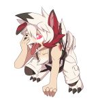 1:1 2018 clothed clothing fangs fezmangaka glowing glowing_eyes hand_on_muzzle hi_res human lycanroc male mammal midnight_lycanroc nintendo one_eye_closed open_mouth pok&eacute;mon pok&eacute;mon_(species) solo species_transformation tongue tongue_out torn_clothing transformation video_games 
