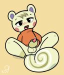  animal_crossing blush krackdown9 male mammal marshal_(animal_crossing) masturbation nintendo penis rodent sciurid video_games 