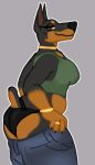  big_butt brooke butt canid canine canis clothed clothing deermary dobermann domestic_dog female gbg looking_back mammal pinscher soles underwear undressing 