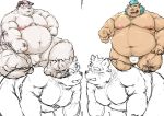  behemoth_(housamo) belly blue_hair blush bulge canid canine canis clothing domestic_dog fundoshi gouryou hair horn japanese_clothing kotobuki male mammal mohawk_(disambiguation) monster moobs moritaka musclegut navel nipples overweight suid suina sus_(pig) tokyo_afterschool_summoners underwear video_games wild_boar 